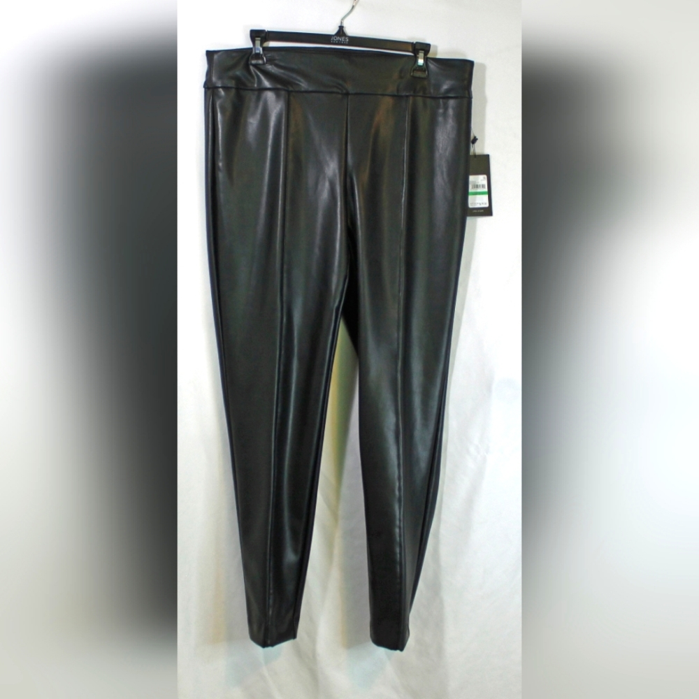 Jones New York Black Pleather Pants